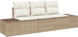 vidaXL Tuinbank Set 3-zits Beige/Crème Polyrattan