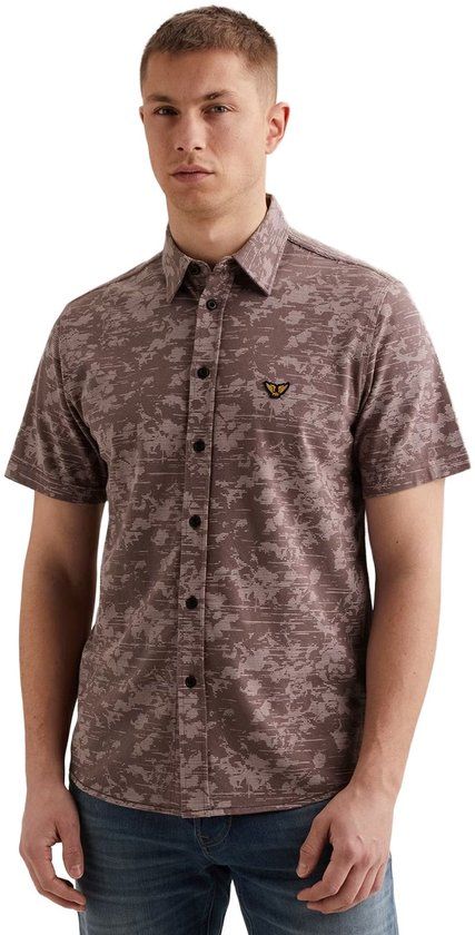 PME Legend Casual hemd korte mouw Paars Short Sleeve Shirt Aop On Jer PSIS2603254/4323