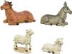 Decoris Bellatio decorations Kerststal figuren - dieren - 4x - 12 cm - polystone dieren / kerststal dierenbeeldjes