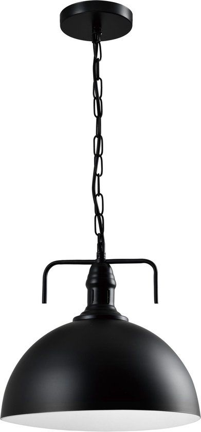 QUVIO Hanglamp industrieel - Zwart - E27 - 30 cm