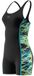 Speedo Hyperboom Spl Muscleb Legsuit Dames - Badpak met Pijpjes Dames en Muscleback - Chloorbestendig Sportbadpak Dames - Kleurvast Zwempak Dames - Zwart/Groen - 38