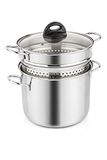 Barazzoni Spaghettipan met mand, Ø 18 cm, inhoud 3,1 l, roestvrij staal 18/10, inductie, Made in Italy.