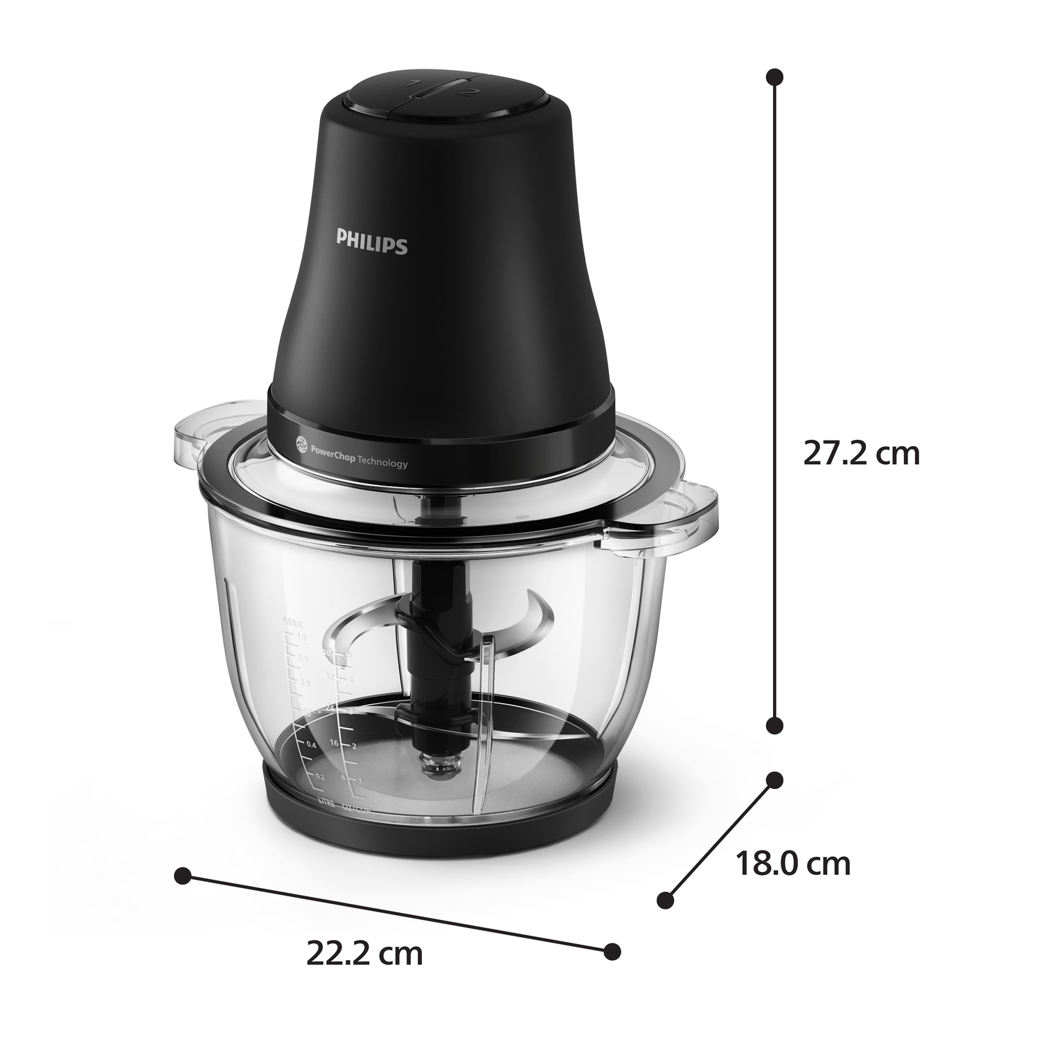 Philips HR1502/00 Electric Chopper 2L 450W - Black