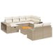 vidaXL 11-delige loungeset met kussens polyrattan beige
