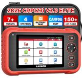 Scanner OBD2 - Appareil de diagnostic automobile - ABS SRS et moteur - 7 fonctions de réinitialisation - Test de batterie - Écran tactile 5 pouces - Modèle 2026