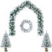 vidaXL Mini-kerstbomenset - 60 cm - PVC - Groen en Wit
