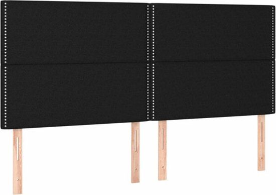 VidaXL Hoofdbord Zwart 180x5x118/128 cm Stof