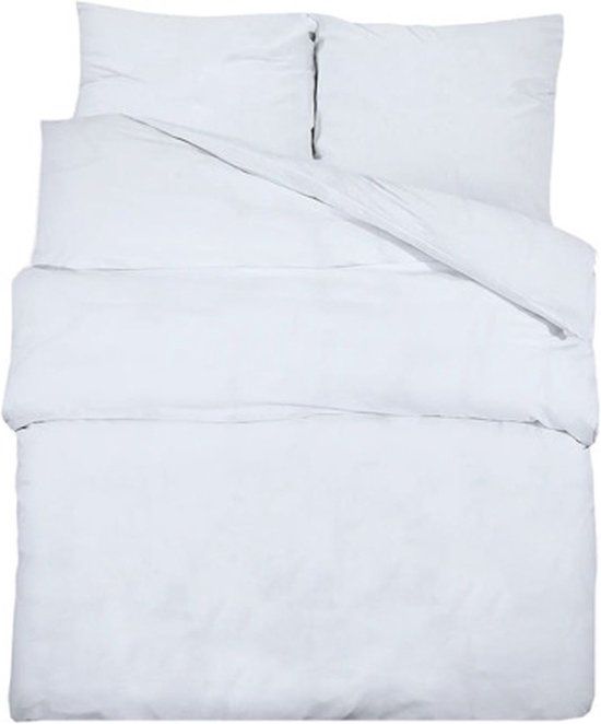 vidaXL Dekbedovertrekset - 155x220 cm - Wit - Microvezel