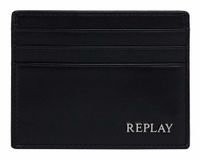 REPLAY Leren kaarthouder Credit Card Holder Silver Black zwart