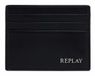 REPLAY Leren kaarthouder Credit Card Holder Silver Black zwart