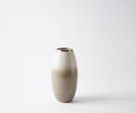 Vase Velino B22 x T22 x H44 cm Glas Vanille Mokka Handgemacht
