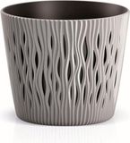 Prosperplast SANDY ROUND plastic potten RONDE IN GRIJS 18,9 X 18,9 X 16,5 CM