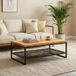 vidaXL Table basse marron et noir 110 x 55 x 35 cm bois de manguier massif