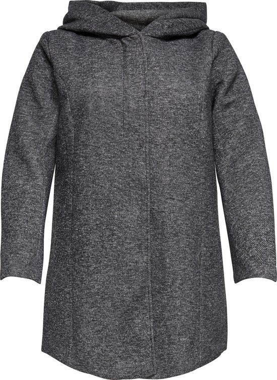 ONLY CARMAKOMA Dames Jas CARSEDONA LIGHT COAT OTW NOOS - Donkergrijs Gemêleerd - Maat 50-52