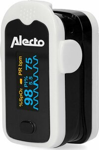Alecto ACS-31 Saturatiemeter - Zuurstofmeter - Oximeter - Vinger - Wit-Zwart