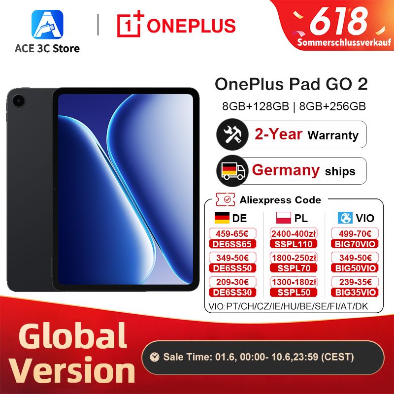 OnePlus Pad Go 2 / WiFi / 128GB / Shadow Black
