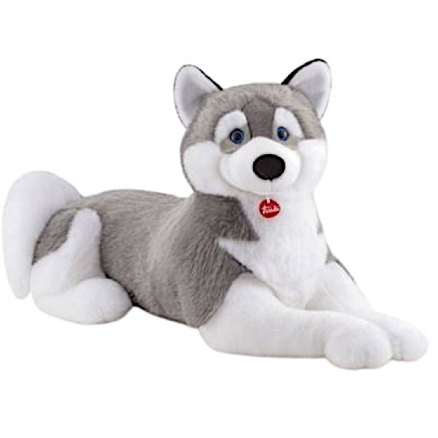 Trudi Knuffel Husky Marcus Junior 100 Cm Pluche Grijs/wit