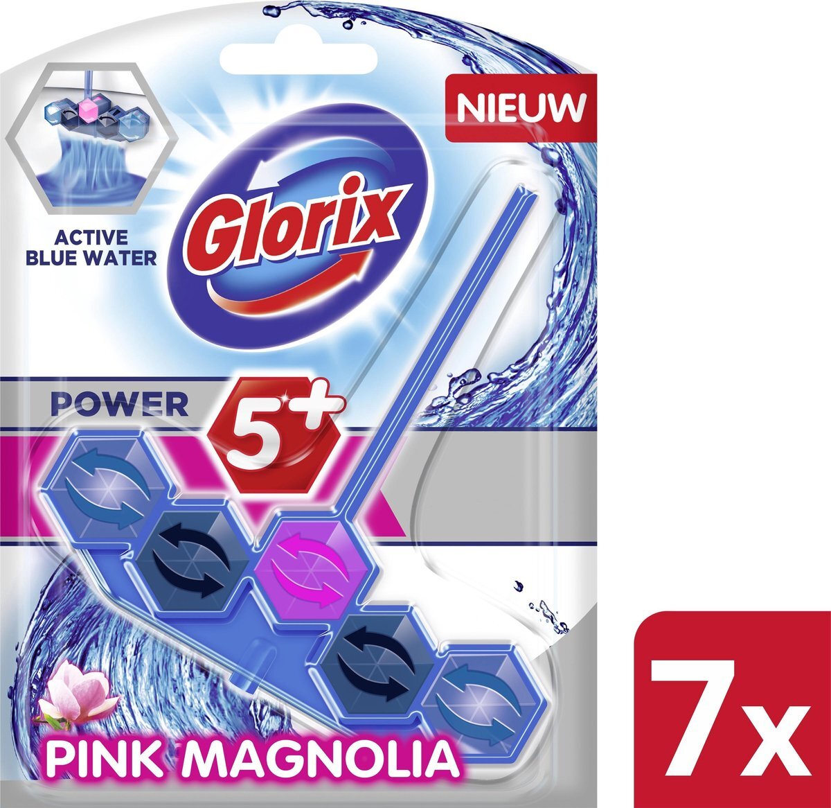 Glorix Blauw Water Pink Magnolia Wc Blok