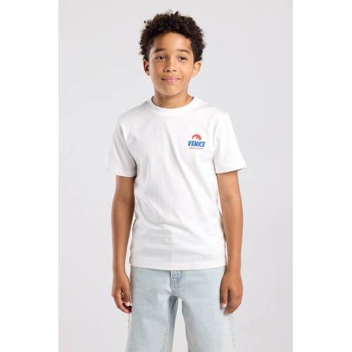America Today T-shirt met backprint - wit