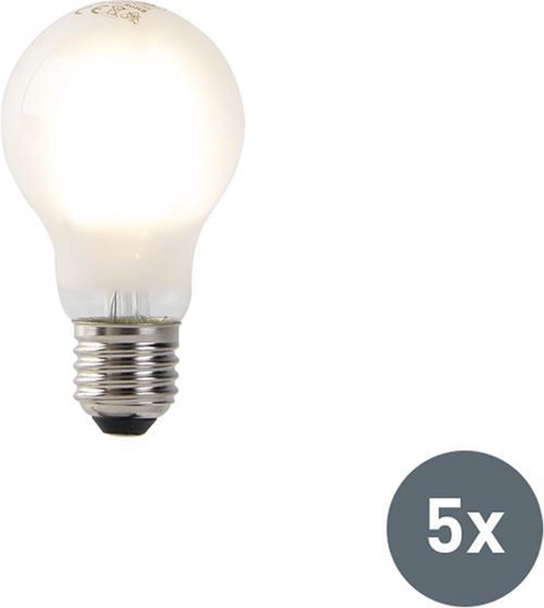 LUEDD Set van 5 E27 LED filament lampen A60 mat glas 4W 320 lm 2700K