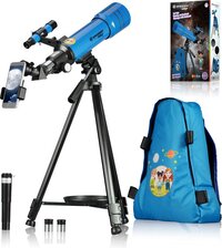Bresser Junior Telescope - 70/400 - Sterrenkijker voor kinderen - Blauw - Met rugtas en accessoires