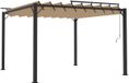 vidaXL Pergola met lamellendak, 3x3 meter, taupekleurig, stof en aluminium