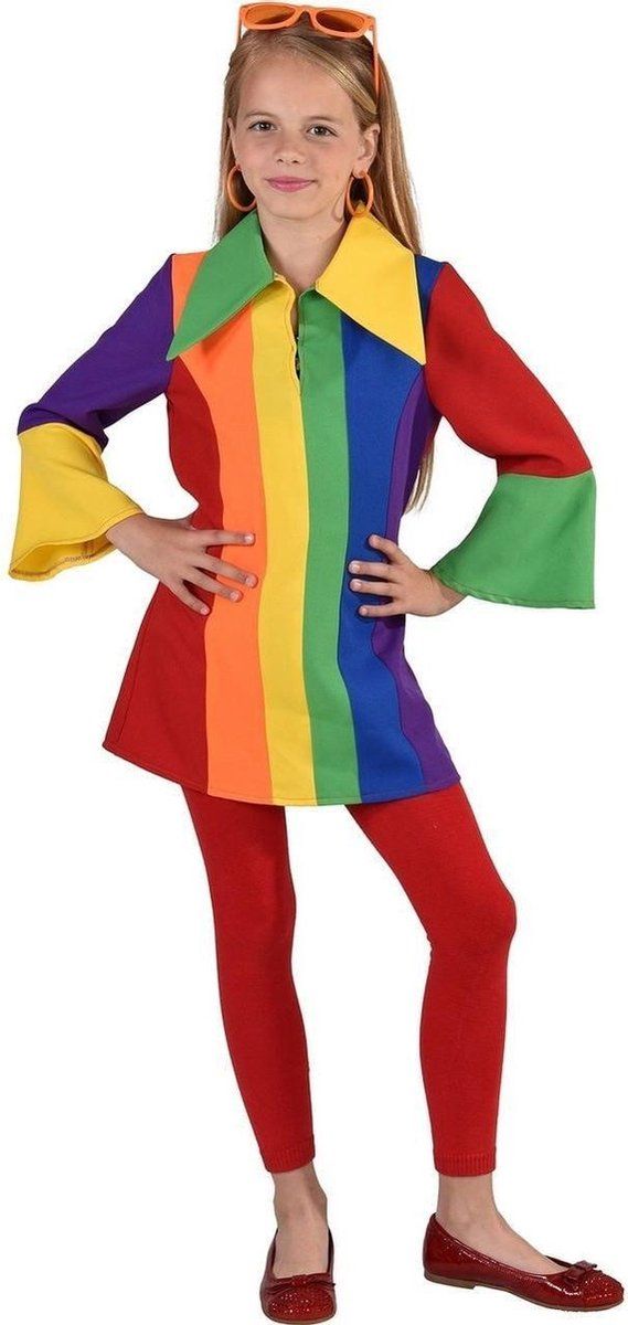 Magic design Verkleedjurk Regenboog Polyester Maat 164 - Multicolor - EAN: 5414349588764