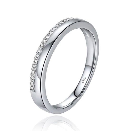 Elenza AMS Elenza Sterling .925 Zilveren Klassieke Band met Zirkonia-17mm