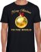 Bellatio Decorations Shoppartners Bv Foute Kersttrui / sweater - Merry Christmas to the world - gouden wereldbol - zwart - heren - kerstkleding / kerst outfit L