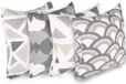 Penguin Home 100% Katoenen Decoratieve Dubbelzijdige Vierkante Kussenhoezen met Onzichtbare Rits 45cm x 45cm (Set van 4, Grijs/Wit Mix)