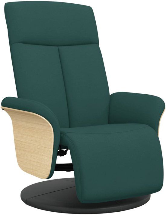 vidaXL Fauteuil verstelbaar met voetensteun stof donkergroen