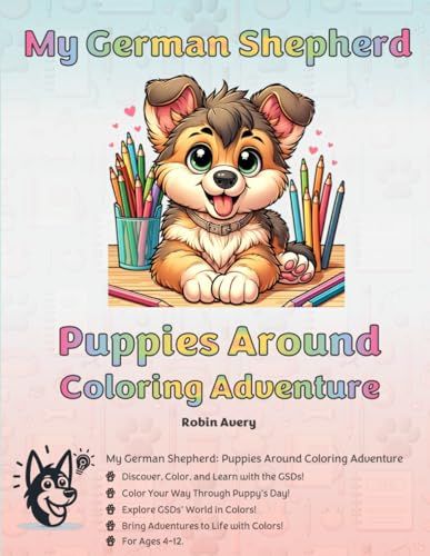 German Shepherd - Puppies Around Coloring Adventure Collection
