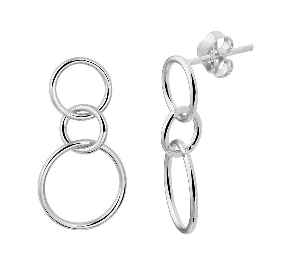 GLAMS Oorhangers Rondjes - Zilver