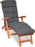 Beautissu Deckchair Kussen 200x50x8 cm - Ligstoelkussen Antraciet