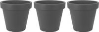Merkloos Prosperplast Bloempot/plantenpot voor binnen en buiten - 3x - D40 x H35 cm - antraciet - kunststof