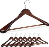 Merkloos Relaxdays houten kledinghangers - set van 8 - brede schouders - 45 cm breed - bruin