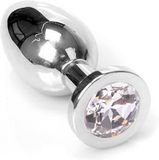 O-Products BV Bouchon anal en acier inoxydable avec cristal transparent - moyen