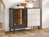 Buffet/bahut VEN Ruta 1 porte 3 tiroirs noyer warmia/cachemire avec LED