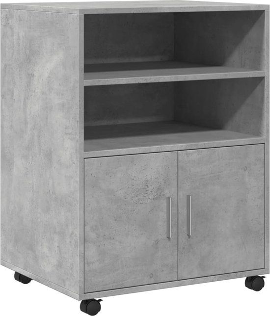 vidaXL Rolkast 60x48x81 cm bewerkt hout betongrijs