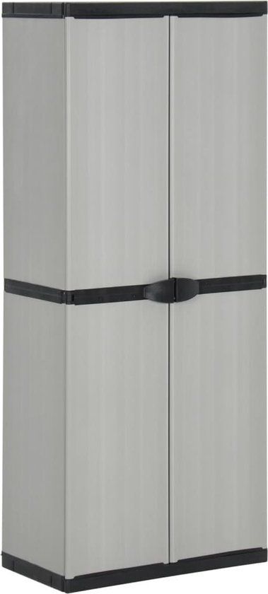 vidaXL Tuinkast - 3 schappen - 68x40x168 cm - Grijs/Zwart