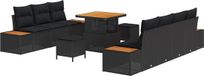 vidaXL Tuinbank Set Zwart Poly Rattan