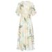 Smashed Lemon Robe d'été à fleurs avec ceinture - Vert clair
