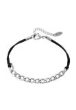 NAEMI Armband Zilver Zwart Staal 14 Karaat 17 cm