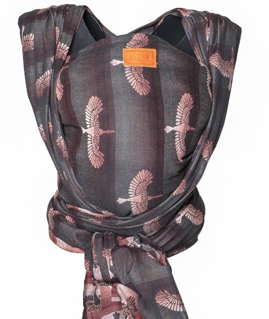 ByKay draagdoek Woven Wrap donkergrijs/roze