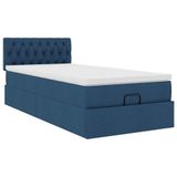 vidaXL Lit avec matelas bleu tissu 120x200 cm