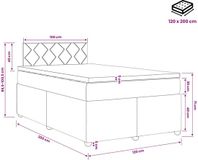 vidaXL Boxspringbed met matras, Crèmekleurig, 120 x 200 cm, Stof