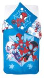 Spider-Man Spidey Dekbedovertrek 140 x 200 cm - 60x70cm Katoen Blauw Spider-Man Kinderen Dubbelzijdig