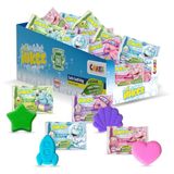 INKEE Bath Fizzer Bruisbommen verrijkt met amandelolie, 4 verschillende vormen, kleuren en geuren, 40 stuks