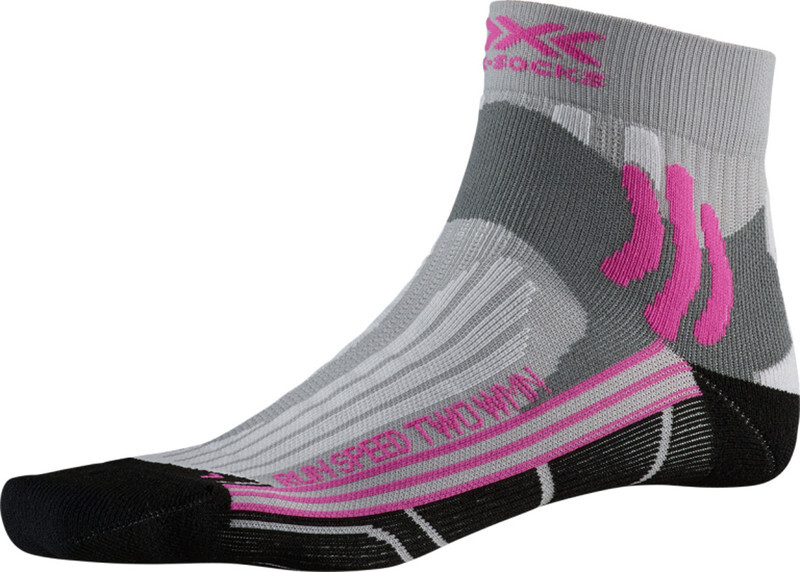 X-SOCKS Run Speed Two Hardloopsokken Dames, pearl grey /opal black