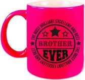 Bellatio Decorations Koffie/Thee Mok voor Broer - Beste Broer - Roze - 300 ml